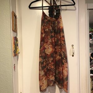 Brown cover up with necklace